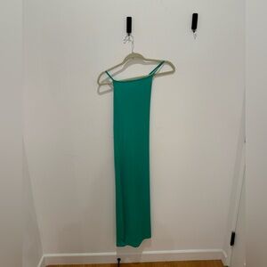 WORN ONCE GREEN MIDI NYLON DRESS